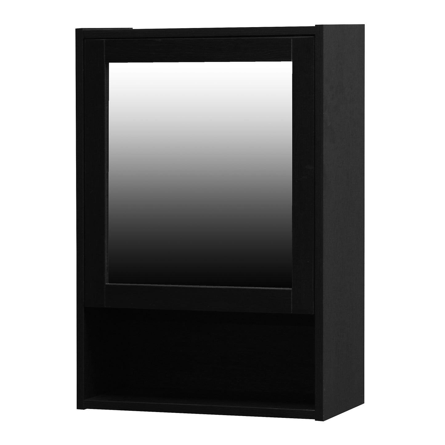 Gaia Single Door Mirror Cabinet - Black oak effect