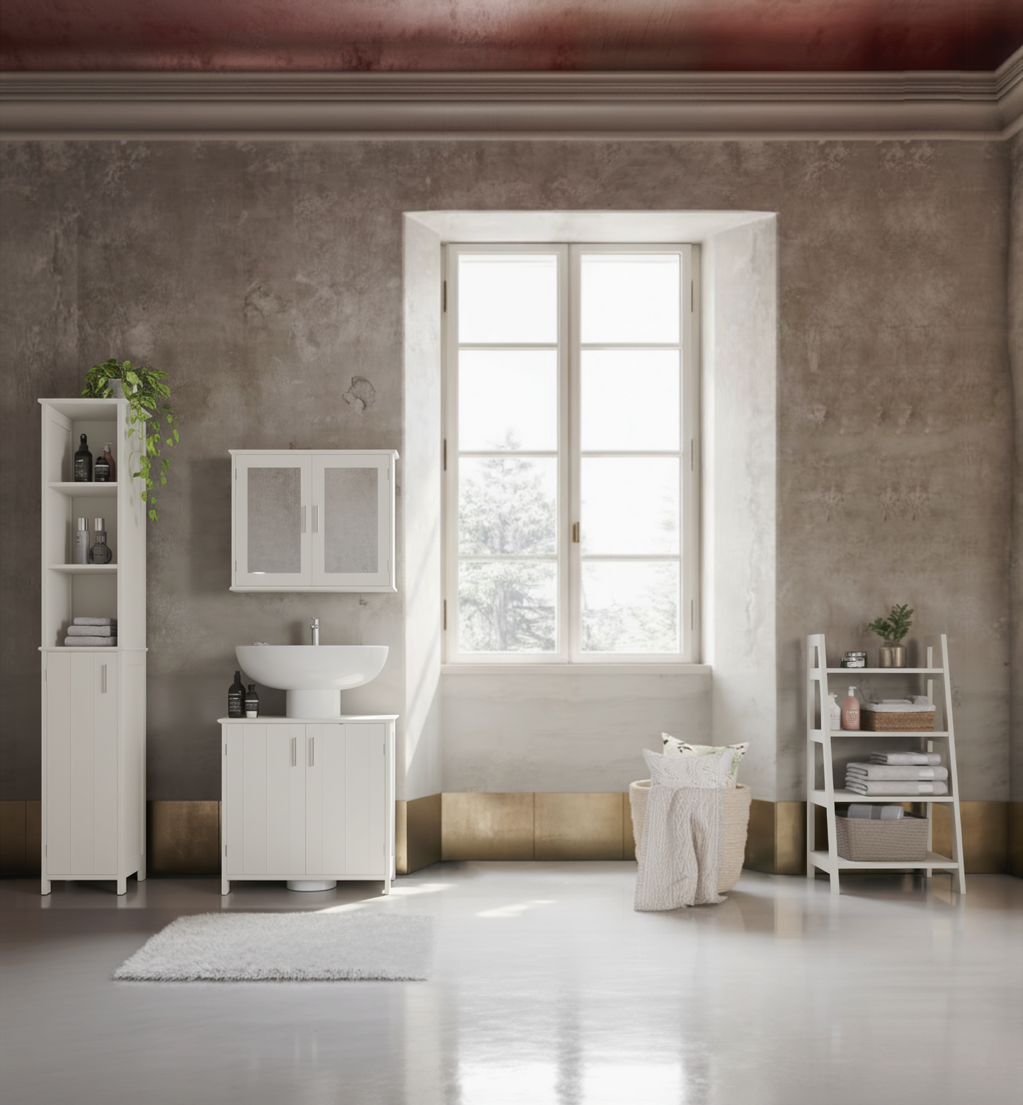 Devon 4 Tier Shelf Unit - White