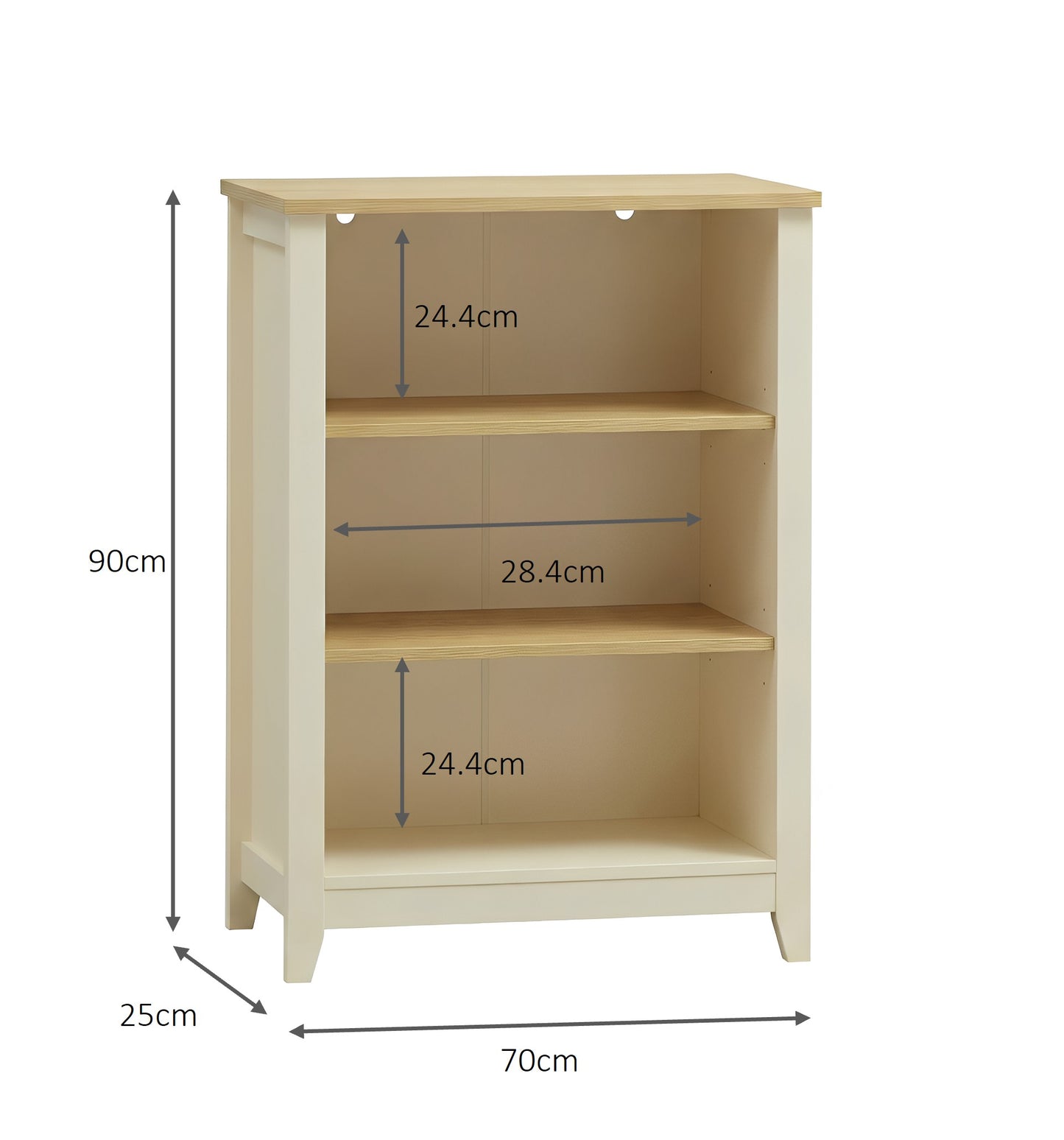 Windsor Bookcase 3 Tier - Ivory