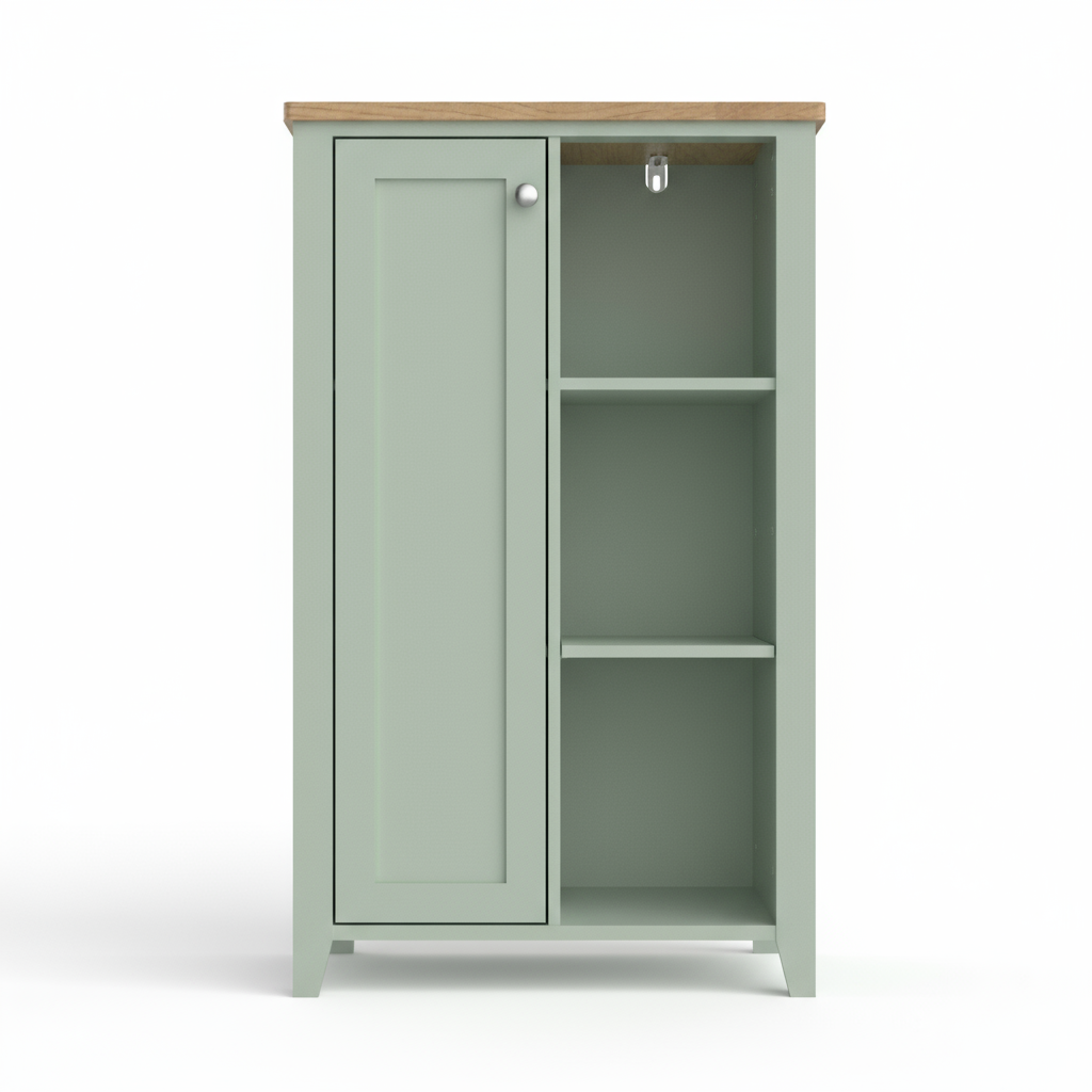 Olivia Console 1 Door with Open Shelf - Sea Foam