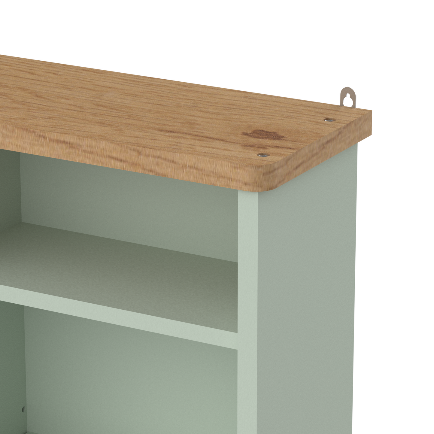 Olivia Single Mirrored Door Cabinet with Open Shelf  - Sea Foam