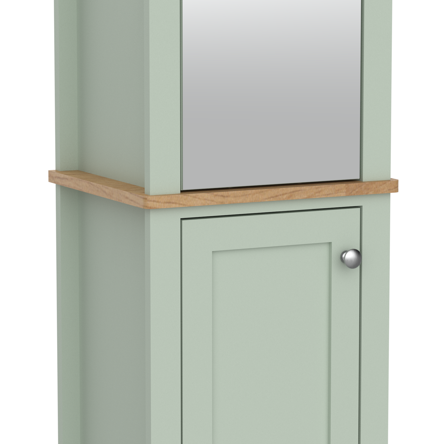 Olivia Tallboy with Mirrored Door - Sea Foam