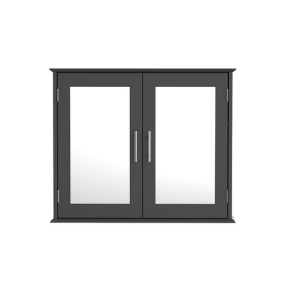 Devon Double Door Mirror Cabinet - Grey