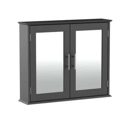 Devon Double Door Mirror Cabinet - Grey