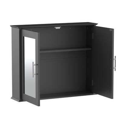 Devon Double Door Mirror Cabinet - Grey