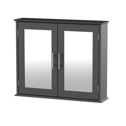 Devon Double Door Mirror Cabinet - Grey