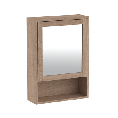 Gaia Single Mirrored Door Cabinet - Natural Oak Effect