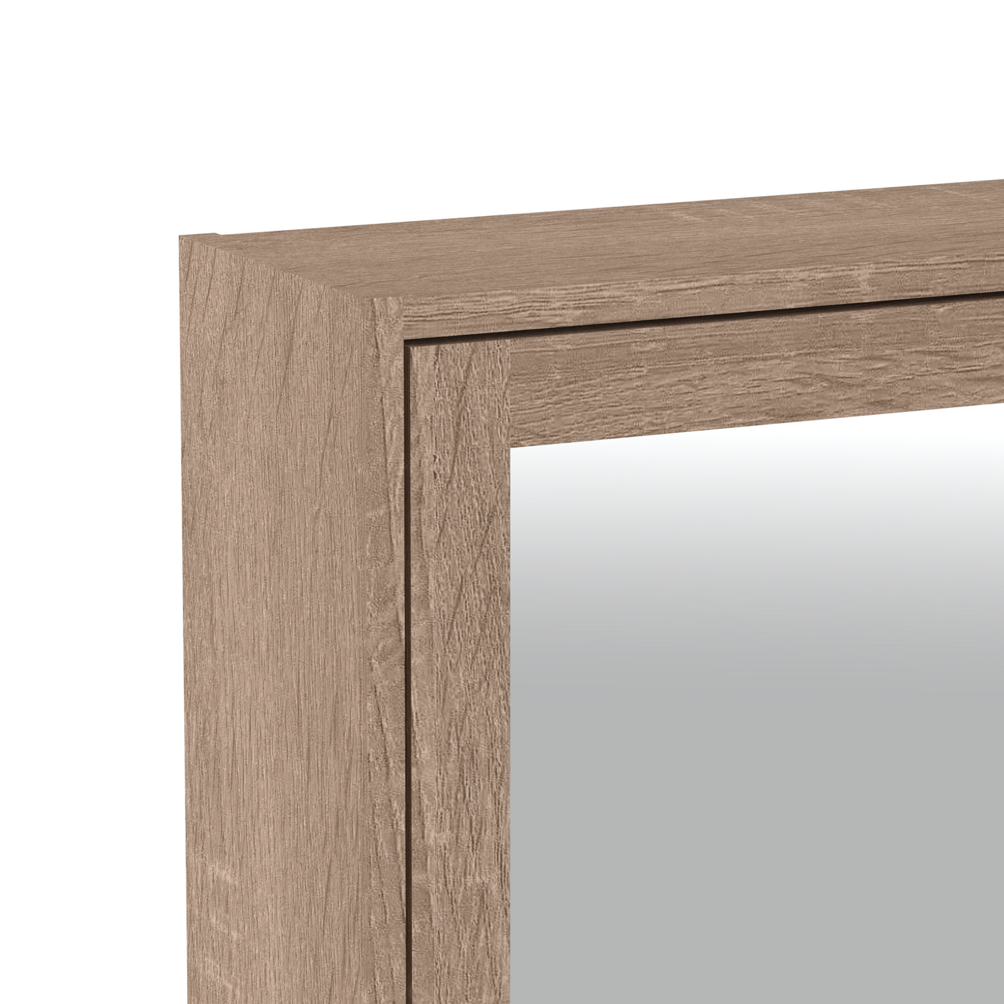 Gaia Single Mirrored Door Cabinet - Natural Oak Effect