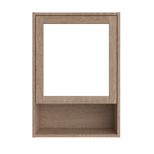 Gaia Single Mirrored Door Cabinet - Natural Oak Effect