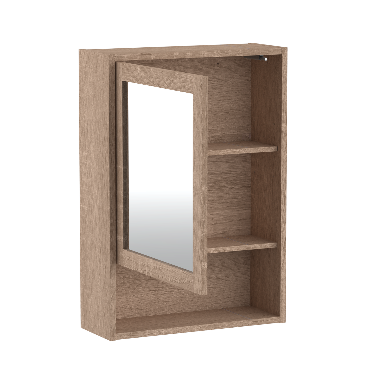 Gaia Single Mirrored Door Cabinet - Natural Oak Effect