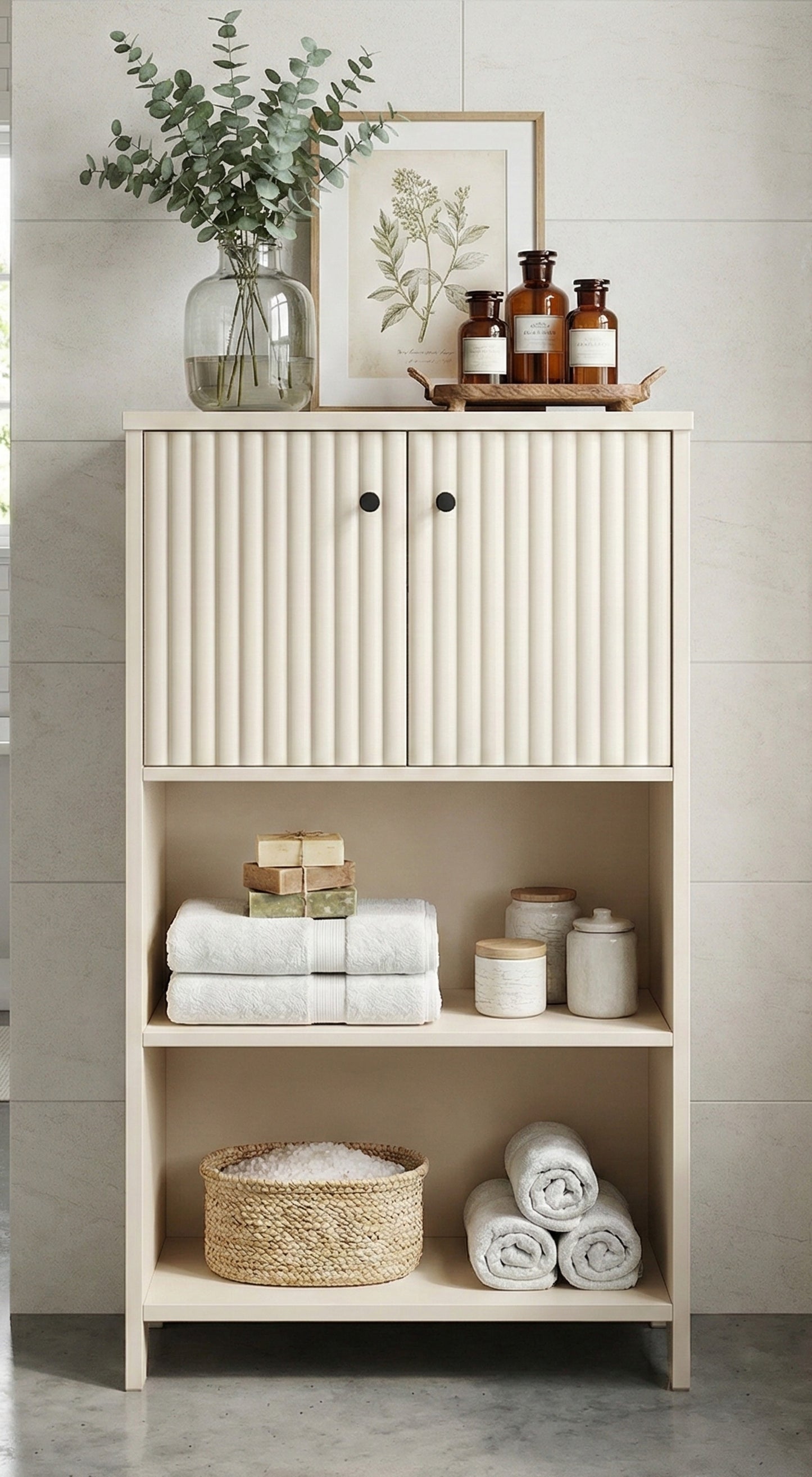 Alice Two door open shelf Console Unit