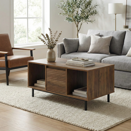 Cavin Coffee Table with Drawer - Dark Wood Effect
