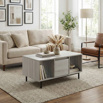Cavin Coffee Table with Drawer - Light Wood Effect