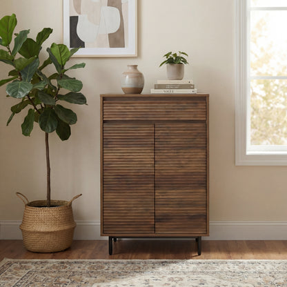 Cavin Shoe Cabinet 2 Door 1 Drawer - Dark Wood Effect