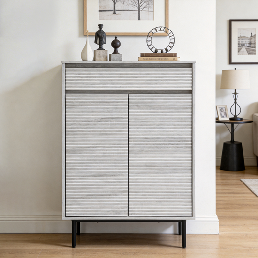 Cavin Shoe Cabinet 2 Door 1 Drawer - Light Wood Effect