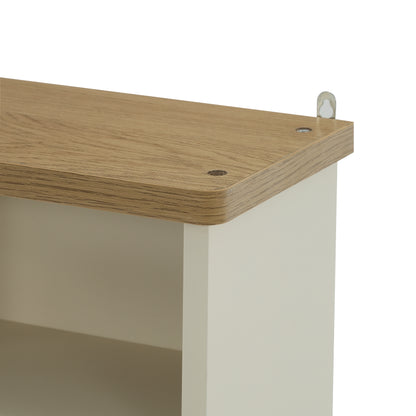 Olivia Single Mirrored Door Cabinet with Open Shelf - Ivory