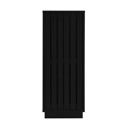 Gaia Single Door Floor Cabinet - Black  Oak Effect