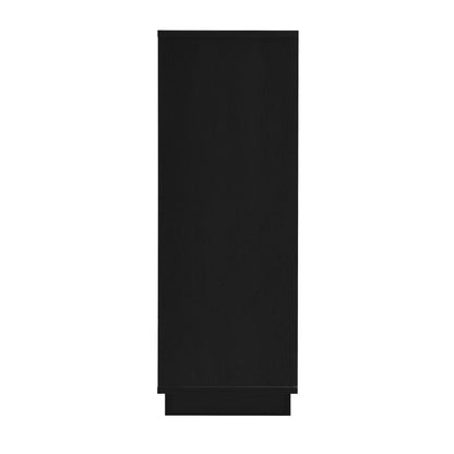 Gaia Single Door Floor Cabinet - Black  Oak Effect