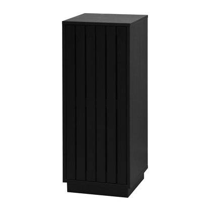 Gaia Single Door Floor Cabinet - Black  Oak Effect