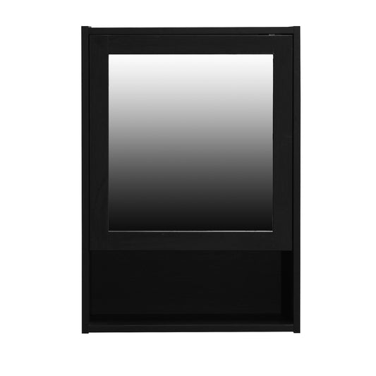 Gaia Single Door Mirror Cabinet - Black oak effect