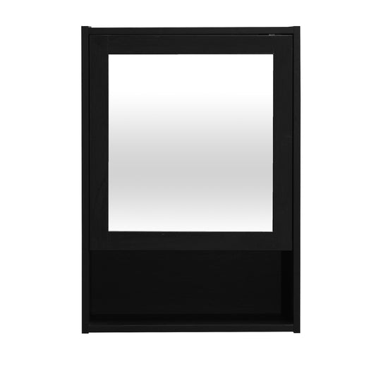 Gaia Single Door Mirror Cabinet - Black oak effect