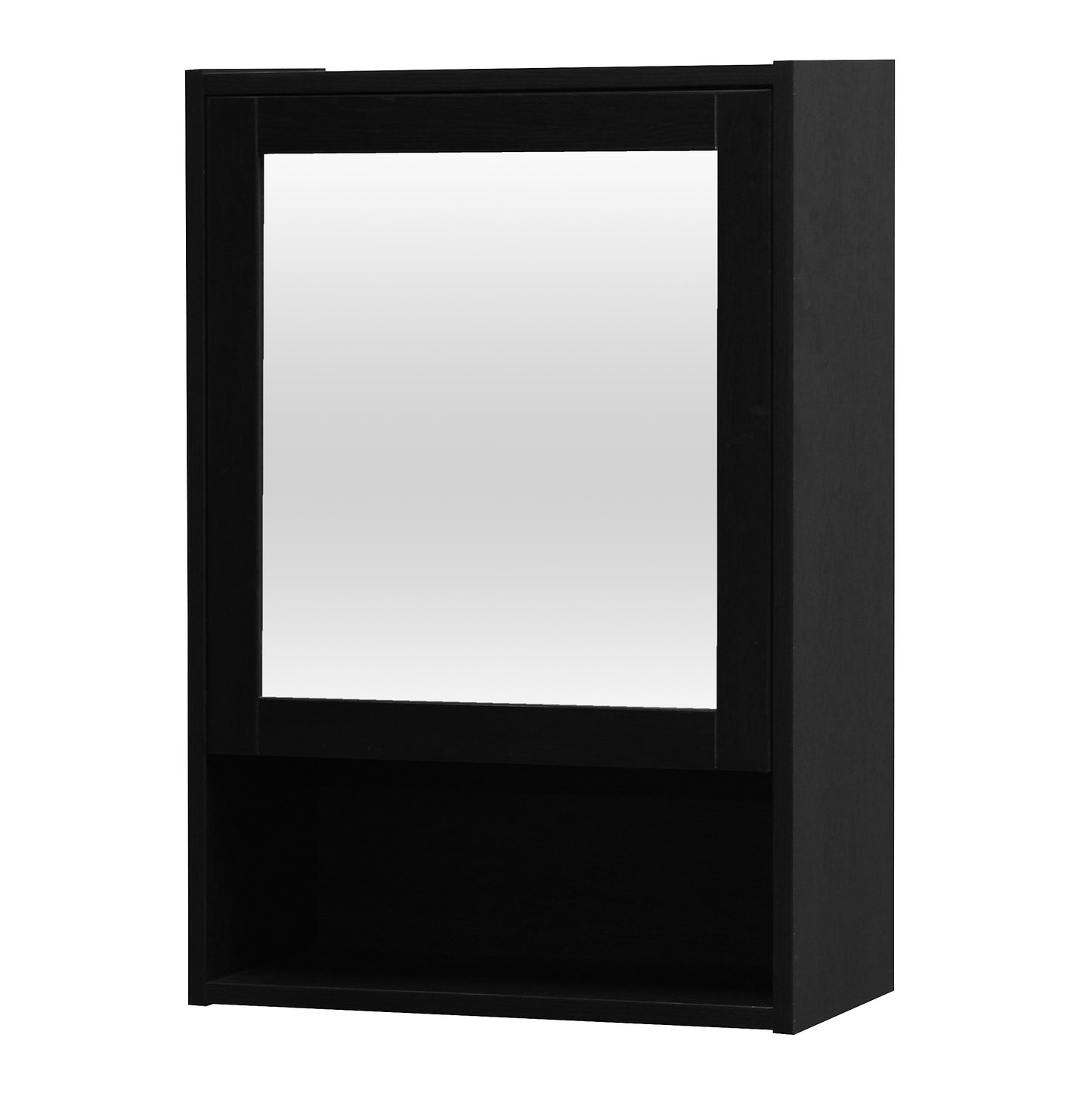 Gaia Single Door Mirror Cabinet - Black oak effect