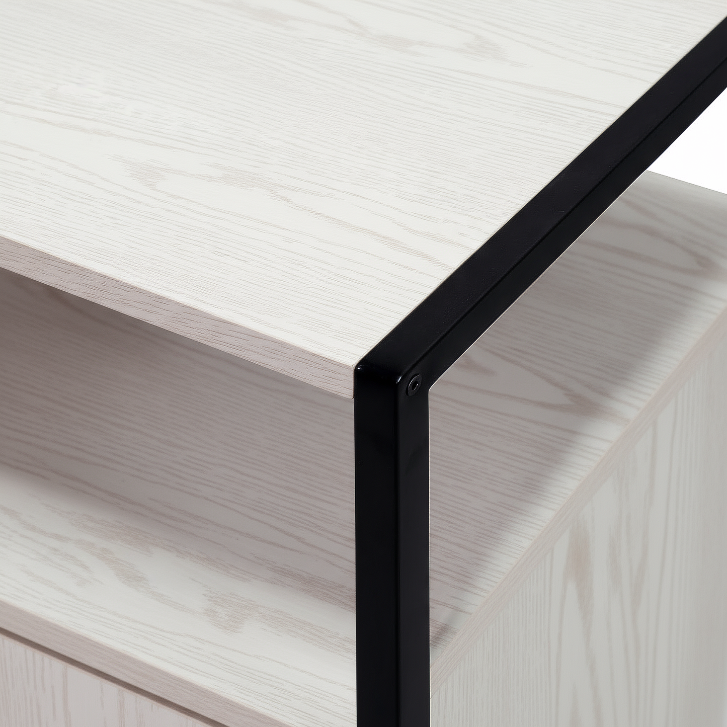 Rivet Underbasin Cabinet - White Wood Effect