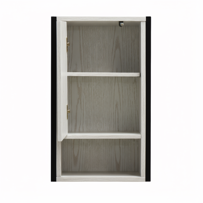 Rivet Single Mirrored Door Cabinet - White Wood Effect