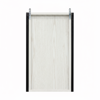 Rivet Single Mirrored Door Cabinet - White Wood Effect