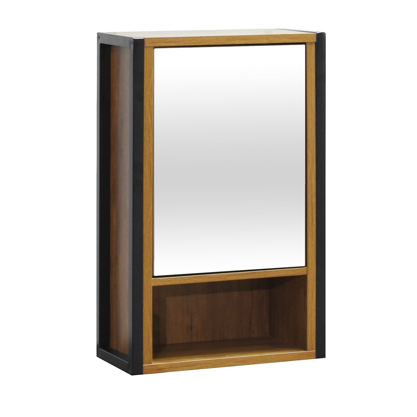 Rivet Mirror Cabinet - wood effect