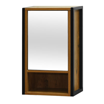 Rivet Mirror Cabinet - Wood Effect