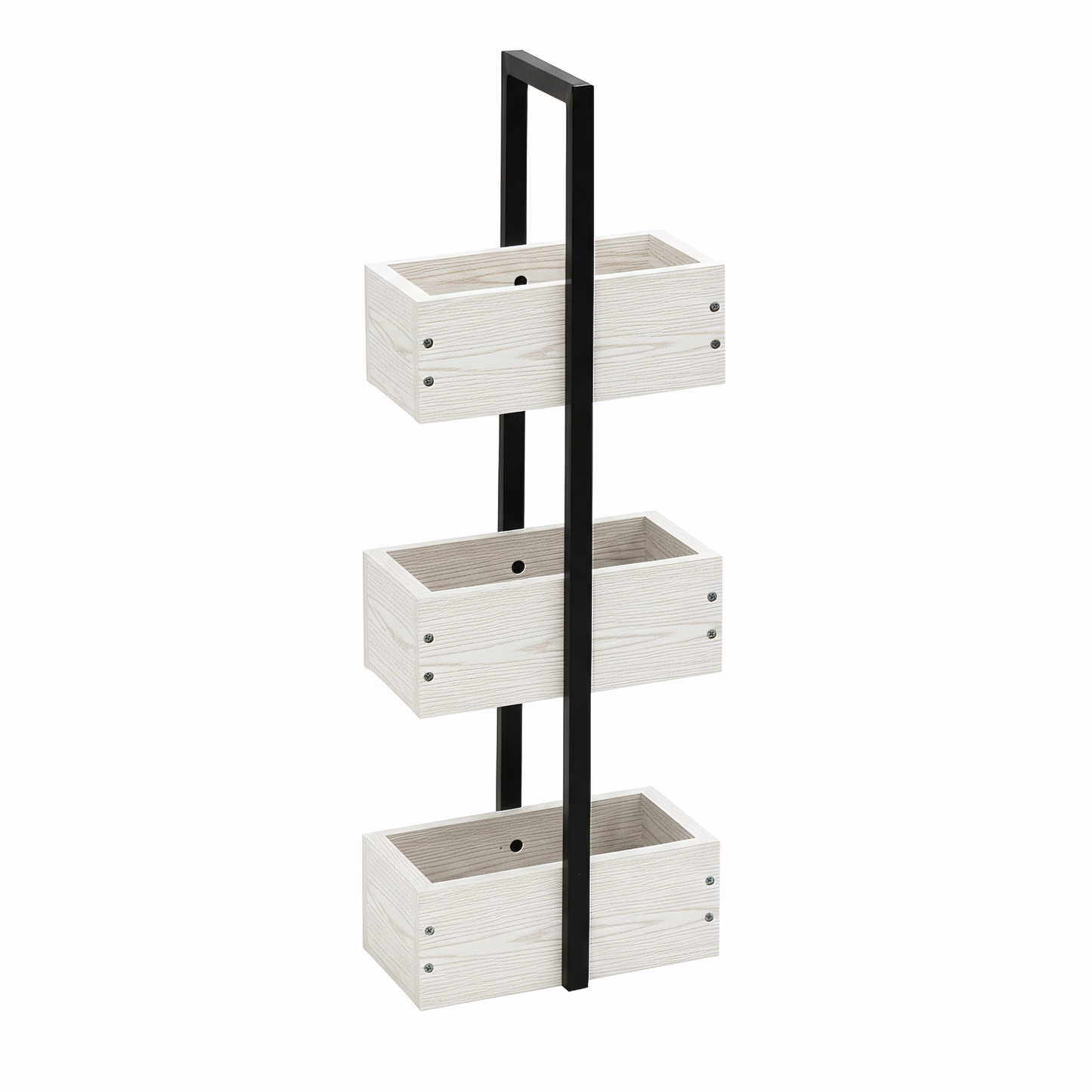 Rivet 3 Tier Caddy - White Wood Effect