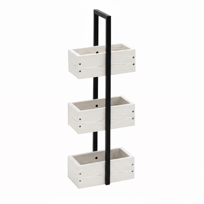 Rivet 3 Tier Caddy - White Wood Effect