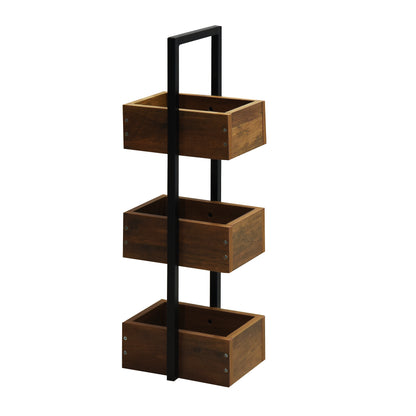 Rivet 3 Tier Caddy - Wood Effect