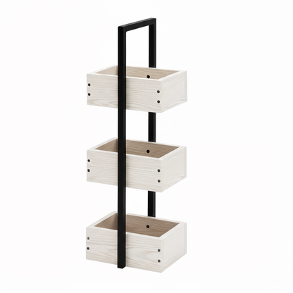 Rivet 3 Tier Caddy - White Wood Effect