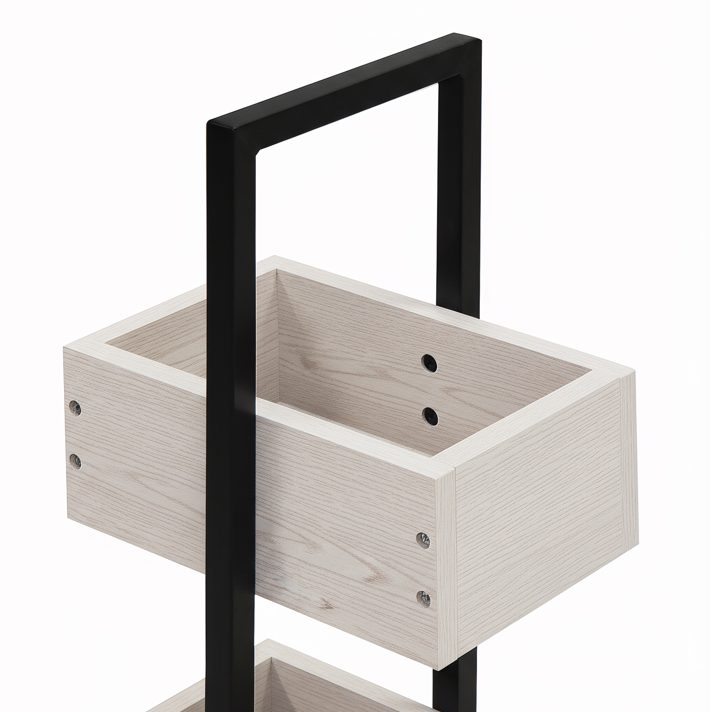 Rivet 3 Tier Caddy - White Wood Effect
