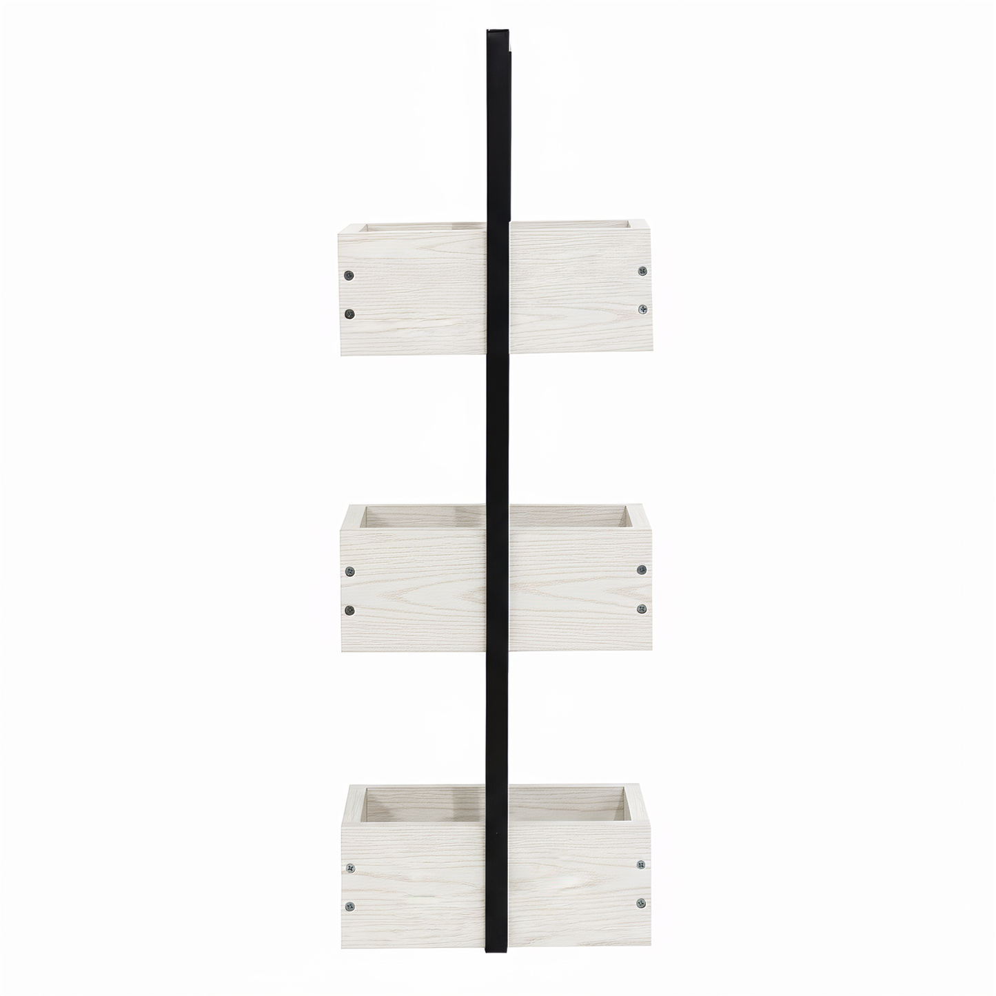 Rivet 3 Tier Caddy - White Wood Effect