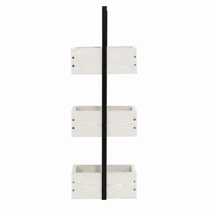 Rivet 3 Tier Caddy - White Wood Effect
