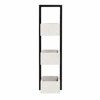 Rivet 3 Tier Caddy - White Wood Effect