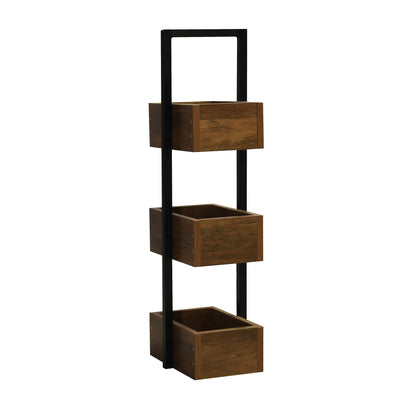 Rivet 3 Tier Caddy - Wood Effect