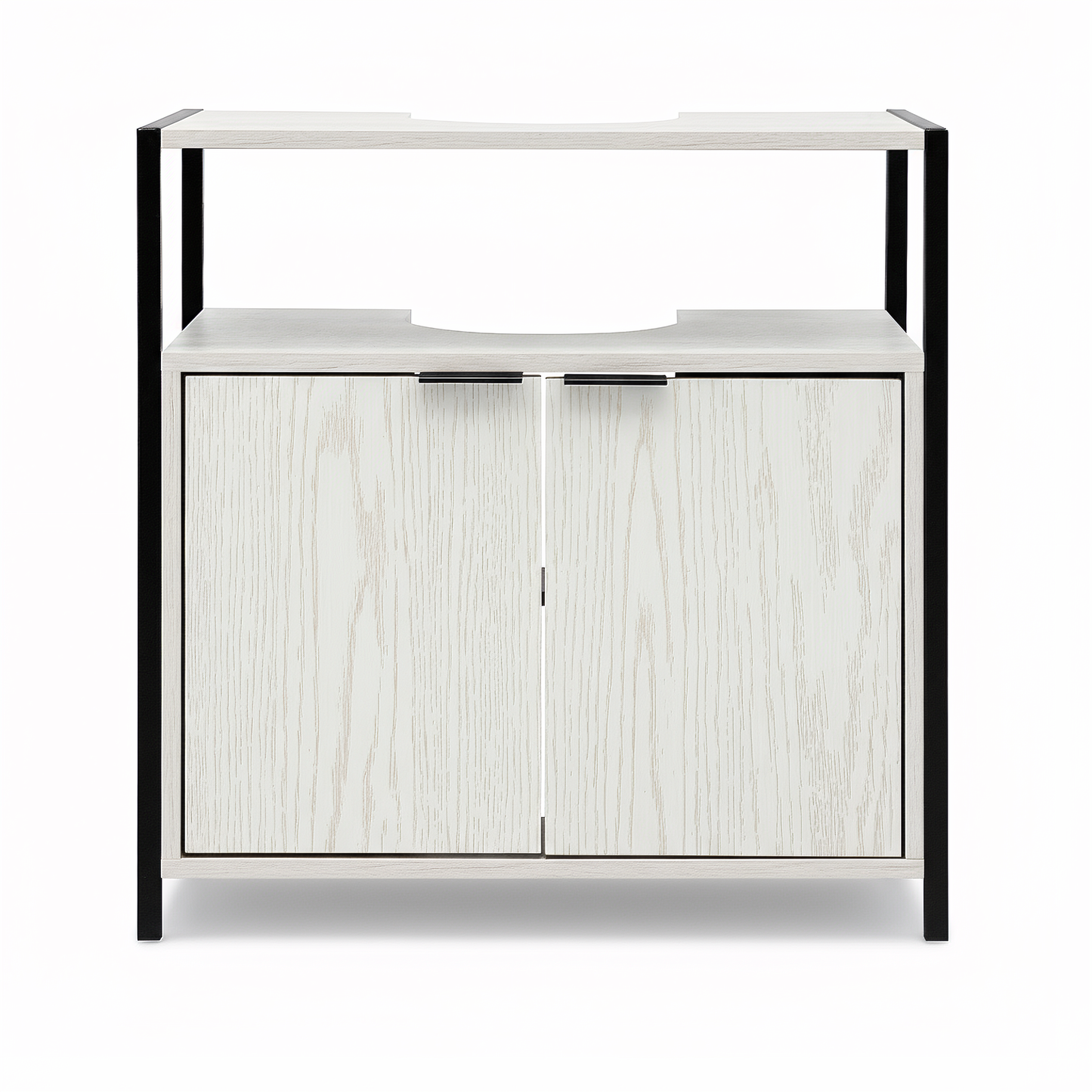 Rivet Underbasin Cabinet - White Wood Effect