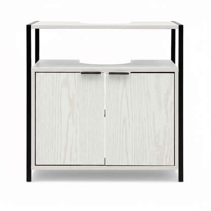 Rivet Underbasin Cabinet - White Wood Effect