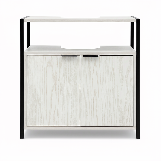 Rivet Underbasin Cabinet - White Wood Effect