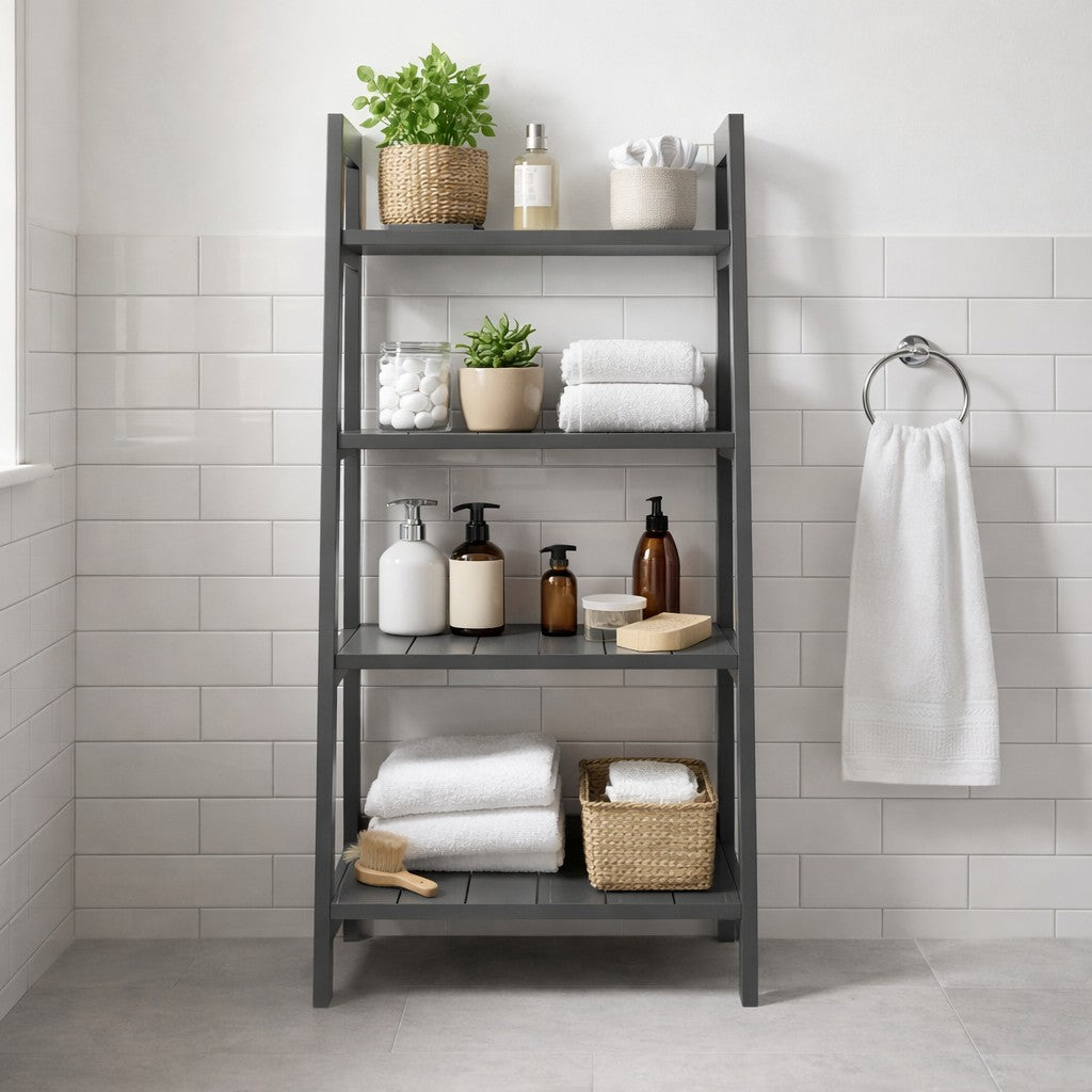 Devon 4 Tier Shelf Unit - Grey