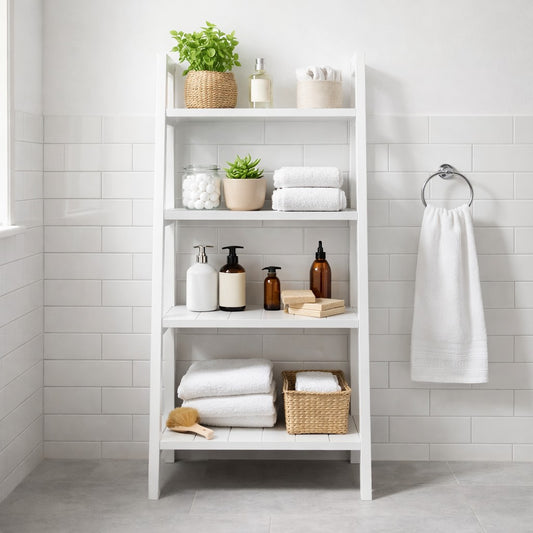 Devon 4 Tier Shelf Unit - White