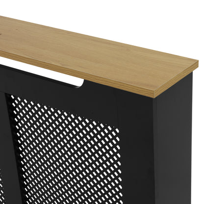 Eleanor Radiator Cover Medium - Black and Oak Effect Top