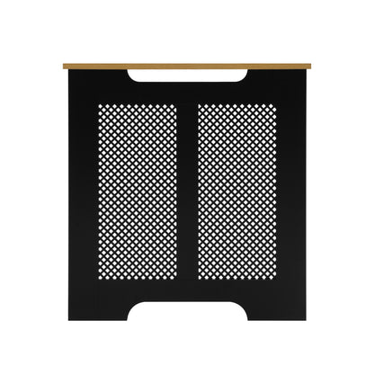 Eleanor Radiator Cover  Small - Black and Oak Effect Top