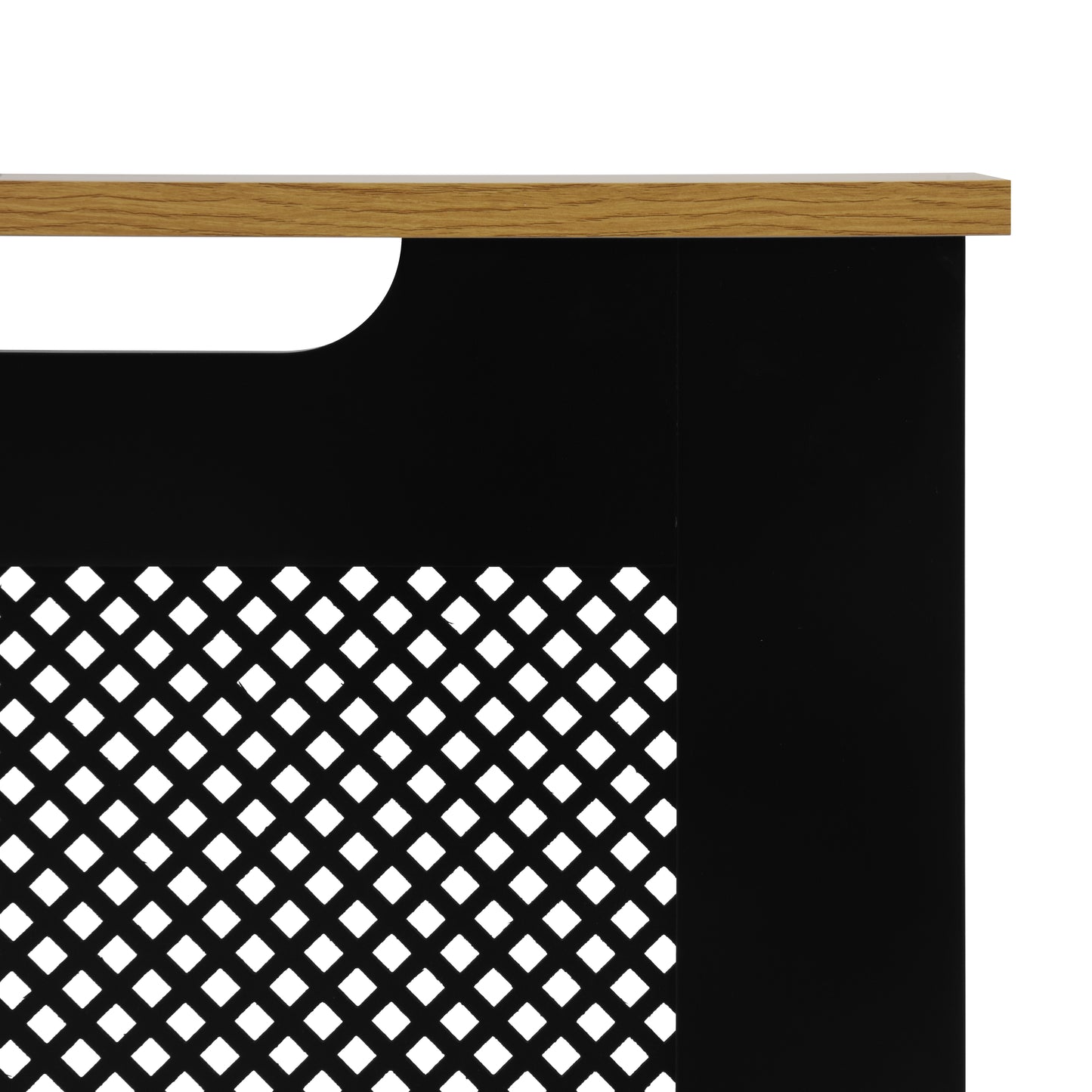 Eleanor Radiator Cover  Small - Black and Oak Effect Top