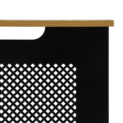 Eleanor Radiator Cover  Small - Black and Oak Effect Top