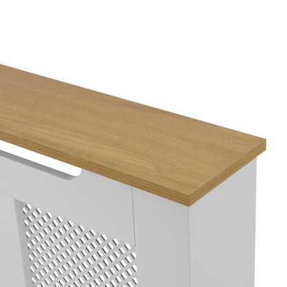 Eleanor Radiator Cover  Small - White and Oak Effect Top